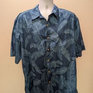 Tropical Leaf Print Casual Shirt